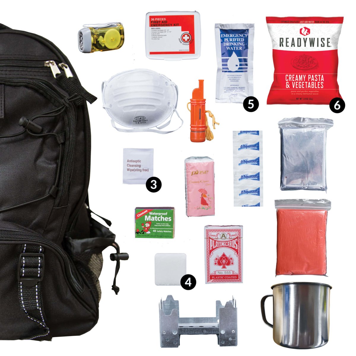 64 Piece Survival Backpack - ReadyWise at Uppercut Tactical